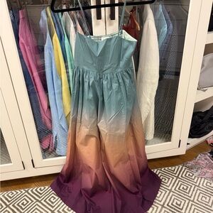 Cami NYC Teal and Purple Maxi Dress